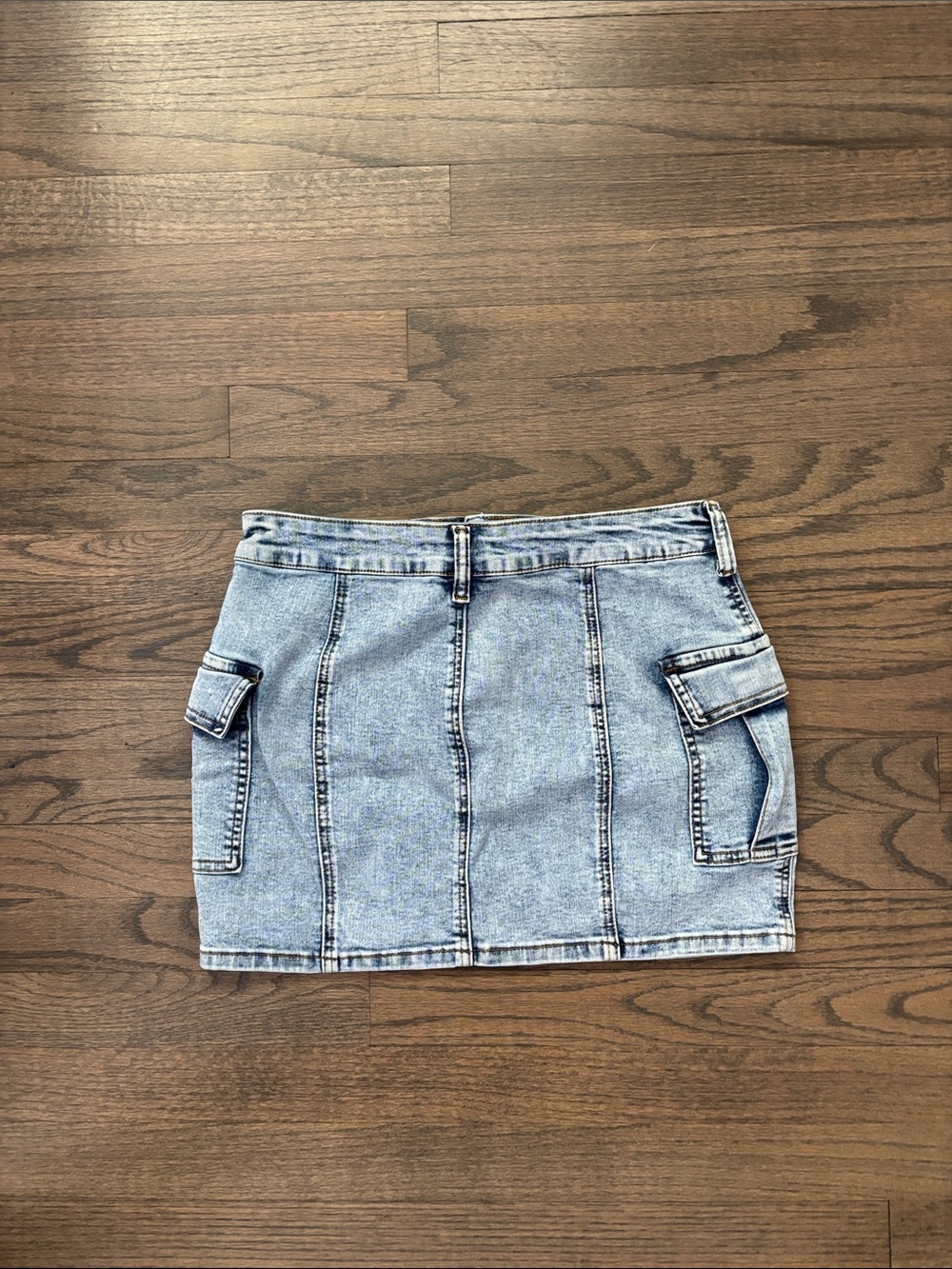 Sincerely Jules Light Blue Denim Cargo Mini Skirt - Picture 10 of 12